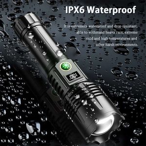 New Portable Lanterns High Power Strong Light Long Range LEP Flashlight USB Charging 26650 Lithium Battery Outdoor Telescopic Zoom Super Bright Torch