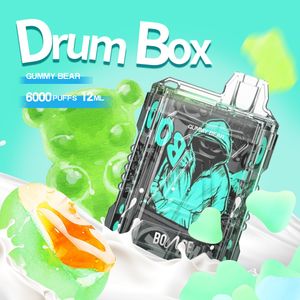 BOUNCE Drum Box 6000 затяжек Электронные сигареты Картридж Цветной испаритель дыма Оптовая одноразовая вейп