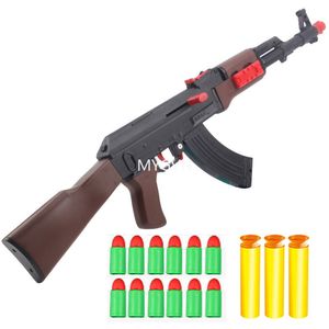 AK-47 Yumuşak Mermi Oyuncak Tüfek Hava Yumuşak Manuel Çekim Plastik Tabancası Çocuklar İçin Erkek Doğum Günü Hediyesi