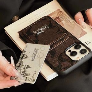 Lindas capas de telefone iPhone 15 14 13 Pro Max Hi Quality Leather Card Wallet Purse 18 17 16 15pro 14 Pro 13Pro 12 11 X Xs Marca de luxo CoaH Case com caixa de logotipo Meninas Mulher