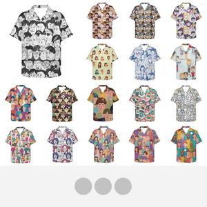 Erkekler Sıradan Gömlekler Dünya Barış Birçok insan tasarımları plaj gömlek yaz kısa kollu hawaii erkekler için hızlı kuru tee giysileri