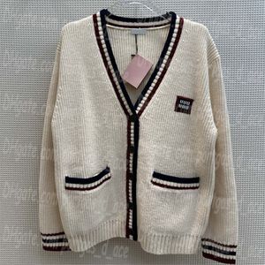 Örme Sweater Hırka Ceket Uzun Kollu Çizgili Kontrast Renk Süvarileri Üstler Bust Mektup Tasarımı Zarif Ceketler Sweater