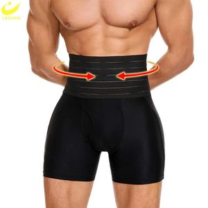 Pantolon Lazawg Vücut Shaper Şortları Erkekler için Zevk Karın Kontrol Külotu Orta Eğitmen Yüksek Bel İndirim Uyluk Külotu Vücut Şakacı Spor Salonu