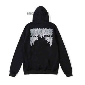 Kazan erkek hoodies sweatshirts 2023 Yeni Erkek Siyah T-Shirts Offs White P Off Style Moda Sweater Boyalı Ok Karga Şerit HOODIE 15 HXBC