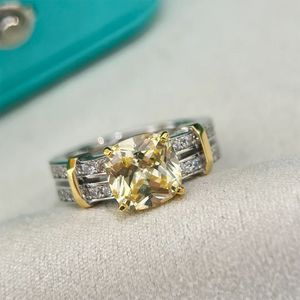 дизайнерское кольцо, роскошные кольца, модные кольца с бриллиантами, женские классические украшения, желтые бриллианты, праздничные подарки, высокое качество Good5