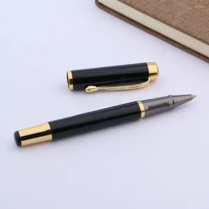 Lüks metal 027 rollerball kalem silahı gri altın siyah iş ofis okul malzemeleri yazıyor