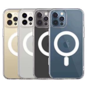 Venda quente de alta qualidade acrílico magnético transparente à prova de choque capa de telefone para iPhone 15 14 13 12 11 Pro Max com pacote de varejo