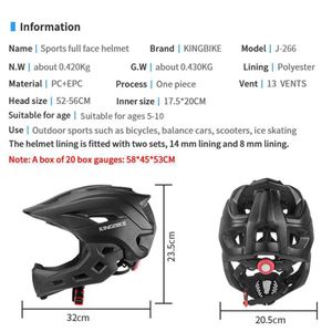 Climbing Helmets KINGBIKE Kids Bike Helmet Children Full Face mtb Cycling Skate Skateboard Helmet Sports Mountain Road Bicycle new casco ciclismoXLYM