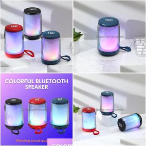 Tg346 Bluetooth Speaker Cool Colorf Fl-Sn Led Ambience Light Card Desktop Computer Bass Drop Delivery Dhb4A