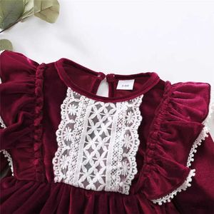 Kız Dresses Noel Partisi Etek Bebek Kız Uzun Kollu Fırlat Saten Bitiş Elbise Moda Tatil Sonbahar Kış Giyim Çocuklar İçin Kız 0-7 Yıl