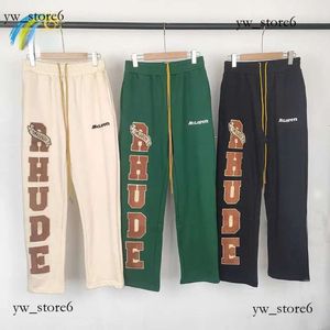 Black Green Apricot Rhude Calça Sorto Sorto Homens Mulheres Logo Toalha Bordada Rhude Calça Casual Jogger Rhude Multi Pocket Troushers 1275