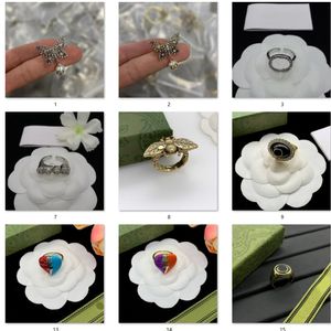 16 estilos Anéis Abertos pulseira de designer de luxo para mulheres clássico g marca mulheres homens anel moda jóias acessórios CSD2312203-5