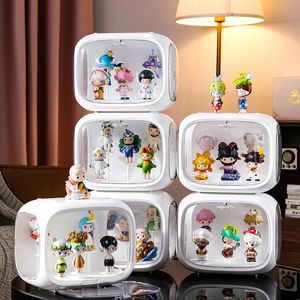 1 ПК демонстрация прозрачная PP Blind Box Figure Display Case Stand Dust Pripy Praiply Doll Toy Storage 231221