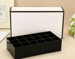 2023 Роскошный органайзер для макияжа с логотипом 2C Акриловый ящик для хранения с сеткой 18 Косметический многофункциональный ящик для хранения Подставка для блеска для губ с подарочной коробкой # 386062023