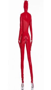 Macacões femininos macacão traje de halloween lingerie bodysuit pornô clubwear sexy wetlook látex catsuit feminino pvc couro falso jumpsu3277633