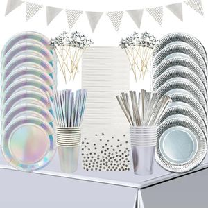 Suprimentos outros suprimentos de festa de evento Silver Disponível de mesa de mesa de coloras Copas de palha Toelas de mesa Decorações de aniversário para adultos Casamento