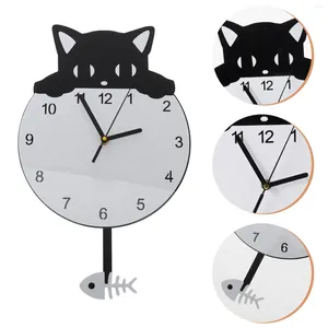 Настенные часы, подвеска, акриловый котенок, художественный подвесной орнамент, декоративный немой винтажный домашний декор
