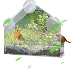 Другие птицы поставляют акриловый фидер с большим открытым на открытом воздухе подарки по дому 3 всасывающие чашки фиксированная треугольная форма