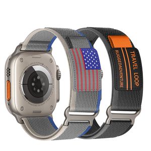 Trail Loop for apple watch ultra band 49mm 45mm 41mm 44mm 40mm 42mm 38mm Men Women Rugged Sport Strap Soft Nylon Wristband for iWatch Ultra 2 Bands Series 9 8 7 6 5 4 3 2 1 SE