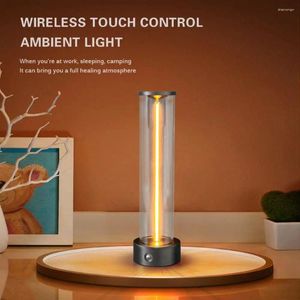 Gece Işıkları Restoran Şarj Edilebilir Masa Lamba Çubuğu El USB LED Kablosuz Lampara Akrilik Kristal Sanat