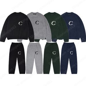 Mens suéteres carta jacquard jumper oversize sweatshirts homens mulheres de alta qualidade o-pescoço cole buxton malha camisola jogger