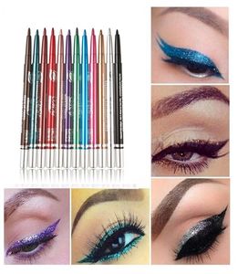 Göz Makyaj Seti Eyeliner kalem su geçirmez güzellik gözleri astar dudak çubukları gözler kozmetik 12 renk8754747