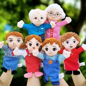 Family Soft Stuffed Toy Doll Dad Mum Brother Sister Cospaly Plush Educational Baby Toys Kawaii Hand Finger Puppet 231220
