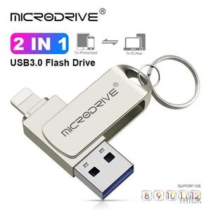 Столковые карты памяти USB Stick rowate USB 3.0 Flash Drive для iPhone с 2 в 1 USBA в Lightning Interface USB3.0 Pendrive для iPhone7/