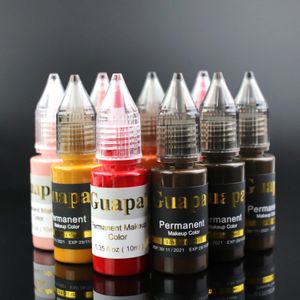 10 ml Bottle Professional Tattoo Pigmment Inks Organic Permanent Makeup Paints para tinta de arte de beleza corporal 231221