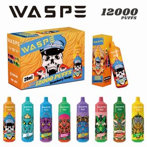 Hookha Vaping Waspe Vape Vaper 12000 12K puf çubuğu 2% 5 E Sigara Tip C Şarj Portu Tek Kullanımlık Vape Puff 10000 E CIG POD Pen