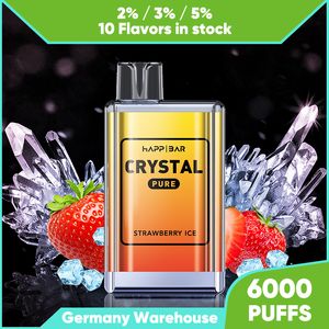 Популярный Crystal Vape 6000Puffs Bar Big Smoke 6K Puffs Vaper 12 мл 2% прочности Vape Juice Неперезаряжаемый одноразовый испаритель