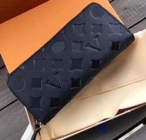 Tasarımcı Zippy Cüzdan Yüksek kaliteli yumuşak deri erkek kadınlar ikonik dokulu moda uzun fermuar cüzdanları Coin 60017 ile para çanta kartı kasa tutucu