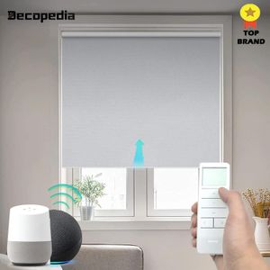 Жалюзи Decopedia на заказ, рулонные шторы для домашних окон, моторизованные для окон, затемнение дня и ночи, Wi-Fi, Smart Google Alexa 230302