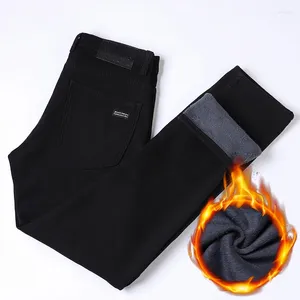 Jeans pour hommes Black Velvet Fashion Business Casual Slim Droite Élastique Vêtements d'extérieur Épaissi et chaud 2023 Winterl Pantalon