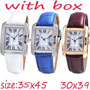 Diamond Watch Mens Watch Luxury Watch Moda Saat Tasarımcısı Watch Erkek 35 * 45 Kadınlar 30 * 39 Erkekler İçin Klasik Saat Saat