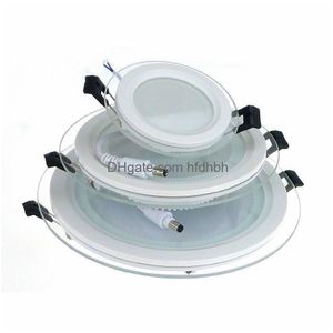 LED panel ışıkları Dimmable Downlight 6W 12W 18W Yuvarlak Kare Cam Tavan Gömülü SMD 5730 Sıcak Soğuk Beyaz Işık AC85-265V DEL DEL DHACS