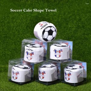 Полотенце Футбольный торт в форме футбольного хлопка с вышивкой для дома Полотенца Детские подарки Ткань для ручной стирки