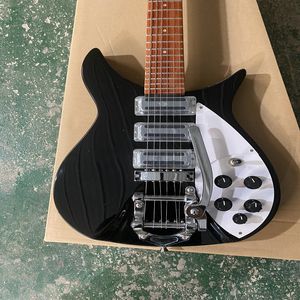 Elektro Gitar Black Ricken 325 John Lennon Limited Edition 3 Pikaplar Beyaz Pickguard Çince Özel Rick Caz Guitars, Elektro Gitar Ücretsiz Nakliye