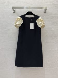 Milan Pist Elbisesi 2024 Yeni İlkbahar Yaz O Boyun Kısa Kollu Moda Tasarımcı Elbiseler Marka Aynı Stil Elbise 1221-6