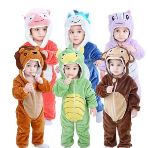 Pajamas Pajamas 0 4Y Kigurumi Kids Zipper Lion Dinosaur Monkey Anime Cosplay Costume Winter Flannel Toddler Boy Pyjama Baby Girl Onesie 23