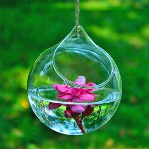 1012 см Прозрачный прозрачный стеклянный стеклянный круглый террариум цветочный растение подвесная ваза гидропонный домашний офис Свадебный сад декор 2104099862051
