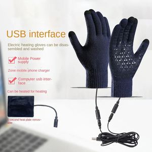 USB Kadınlar İçin Isıtmalı Eldiven Erkekler Mitten El Isıtıcıları Kış Sıcak Isıtma Şarj Edilebilir Yıkanabilir Düğme Dokunmatik Ekran Açık İç Mekan 231221