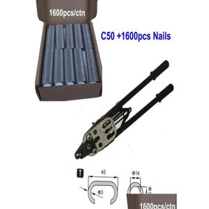 Pnömatik Araçlar C45 C50 Profesyonel Manuel Halka Pensier Gabion Sabitleme C Nailer Stapler Capes için Çit Çit Connectonly Nails2541187 D DHXDR