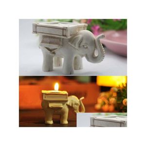 Mum Tutucular Şanslı Elephant Tealight Mum Tutucu Ivory Gelin Düğün Partisi Ev Dekoru Paly Bırak Teslimat Ev Bahçe Ev Dekoru Dhmlq