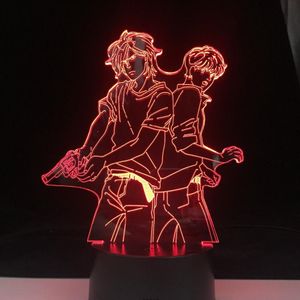 Ash Lynx ve Eiji Okumura LED 3D Anime Lambası Muz Balık 3D LED 7 Renk Hafif Japon Anime Touch Uzaktan Kontrol Taban Masası LAMP232V