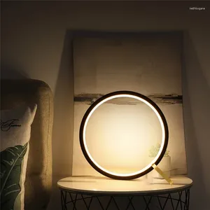 Masa lambaları lüks yaratıcı lamba yatak odası tasarımı dairesel endüstriyel oturma odası başucu dokunmatik lamba de chevet yuvarlak dekorasyon