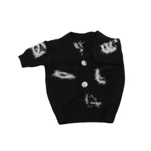 Tasarımcı Köpek Giysileri Sonbahar/Kış Köpek/Kedi Siyah Hardigan Kazak Logo Desen Schnauzer