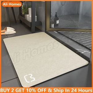 50x80cm Diyatomlu Banyo Paspasları Dünya Sihirli Banyo Mat Süper Emici Tuvalet Halı Kapısı Ayağı Kauçuk Duş Halı Pad 231221