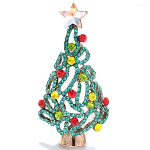 Broches jóias de moda e acessórios sofisticados de ponta de ponta rmocolos coloridos árvores de Natal pavimentadas pinos vintage femininos broche