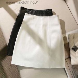 Skirts Hip Wrap Slim Fit Genuine Leather High Waist Thin 2023 A-line Sheepskin Short Skirt Fe Fashion Women Harajuku Kaii Casual L231222